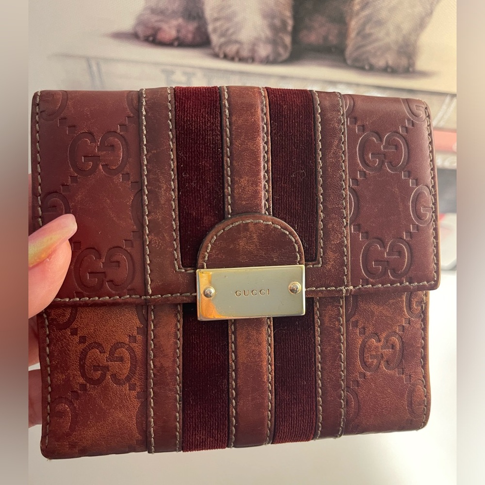 Gucci Compact Leather/Suede Wallet